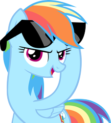 Size: 4371x4820 | Tagged: safe, artist:ironm17, character:rainbow dash, species:pegasus, species:pony, episode:fame and misfortune, g4, my little pony: friendship is magic, absurd resolution, female, flawless, looking at you, open mouth, simple background, singing, solo, sunglasses, transparent background, vector