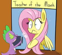 Size: 2112x1883 | Tagged: safe, artist:taurson, character:fluttershy, character:spike, species:dragon, species:pegasus, species:pony, episode:non-compete clause, episode:teacher of the month, g4, my little pony: friendship is magic, camera, female, male, mare, surprised