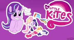 Size: 2199x1189 | Tagged: safe, artist:taurson, character:applejack, character:fluttershy, character:pinkie pie, character:rainbow dash, character:rarity, character:starlight glimmer, character:twilight sparkle, species:pony, species:unicorn, cute, descriptive noise, female, glimmerbetes, grin, happy, horse noises, kite, mane six, mare, my little x, objectification, smiling, that pony sure does love kites