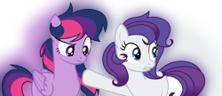 Size: 2192x944 | Tagged: safe, artist:thesmall-artist, base used, character:rarity, character:twilight sparkle, character:twilight sparkle (alicorn), species:alicorn, species:pony, alternate universe, earth pony rarity, pegasus twilight sparkle, race swap, simple background, transparent background