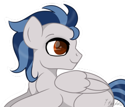 Size: 1024x876 | Tagged: safe, artist:ipandacakes, oc, species:pegasus, species:pony, male, prone, simple background, solo, stallion, transparent background, white outline