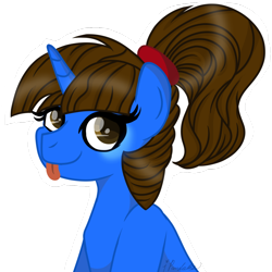 Size: 1024x1024 | Tagged: safe, artist:ipandacakes, oc, oc only, species:pony, species:unicorn, female, mare, one eye closed, simple background, solo, tongue out, transparent background, wink