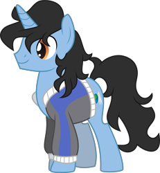 Size: 4619x5000 | Tagged: safe, artist:limedazzle, oc, oc only, oc:nephilim rider, ponysona, species:pony, species:unicorn, 2020 community collab, derpibooru community collaboration, absurd resolution, clothing, jacket, male, simple background, solo, stallion, transparent background, vector