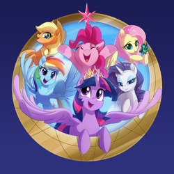 Size: 2500x2500 | Tagged: safe, artist:light262, character:applejack, character:fluttershy, character:pinkie pie, character:rainbow dash, character:rarity, character:twilight sparkle, character:twilight sparkle (alicorn), species:alicorn, species:earth pony, species:pony, species:unicorn, female, mane six, mare, new crown, we got this together