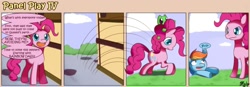 Size: 1400x489 | Tagged: safe, artist:solar-slash, character:gummy, character:pinkie pie, character:rainbow dash, species:earth pony, species:pegasus, species:pony, comic, female, frown, mare, panel play