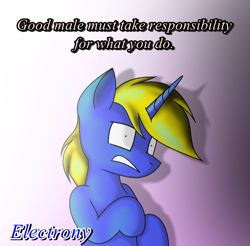 Size: 956x942 | Tagged: safe, artist:pencil bolt, oc, oc only, oc:electrony, species:pony, gradient background, male, solo