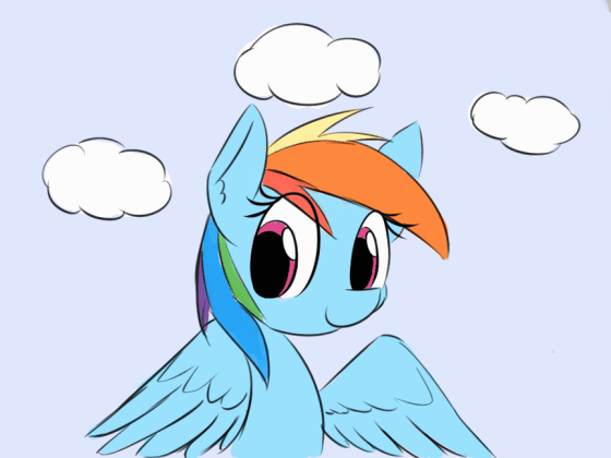 Size: 560x420 | Tagged: safe, artist:taurson, character:rainbow dash, species:pony, animated, cloud, cloud busting, female, flying, frame by frame, mare, sky, solo