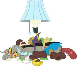 Size: 4189x3636 | Tagged: safe, artist:punzil504, episode:a matter of principals, g4, my little pony: friendship is magic, discord lamp, horn, looking at you, simple background, solo, transparent background, vector, wings