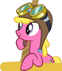 Size: 4116x4733 | Tagged: safe, artist:ironm17, character:cherry berry, episode:grannies gone wild, g4, my little pony: friendship is magic, absurd resolution, aviator hat, clothing, female, goggles, hat, pilot, simple background, smiling, solo, transparent background, vector