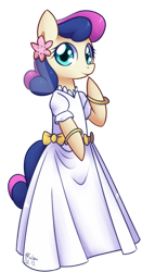 Size: 598x1042 | Tagged: safe, artist:solar-slash, character:bon bon, character:sweetie drops, species:earth pony, species:pony, bipedal, clothing, dress, female, semi-anthro, simple background, smiling, solo, transparent background, wedding dress