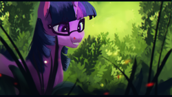 Size: 1920x1080 | Tagged: safe, alternate version, artist:hierozaki, character:twilight sparkle, character:twilight sparkle (alicorn), species:alicorn, species:pony, female, glasses, smiling, solo