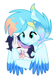 Size: 768x1072 | Tagged: safe, artist:thesmall-artist, oc, oc only, oc:water star, species:alicorn, species:pony, baby, baby pony, female, filly, male, simple background, stallion, transparent background