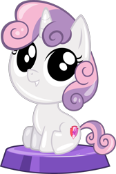 Size: 2175x3243 | Tagged: safe, artist:phucknuckl, part of a set, character:sweetie belle, species:pony, species:unicorn, cutie mark, doge, female, filly, ios game, looking at you, mare, my little pocket ponies, pocket ponies, shiba inu, simple background, the cmc's cutie marks, transparent background
