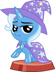 Size: 2528x3348 | Tagged: safe, artist:phucknuckl, part of a set, character:trixie, species:pony, species:unicorn, cape, clothing, female, hat, ios game, looking at you, mare, my little pocket ponies, pocket ponies, simple background, transparent background