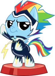 Size: 2390x3272 | Tagged: safe, artist:phucknuckl, character:rainbow dash, character:zapp, species:pony, episode:power ponies, g4, my little pony: friendship is magic, cute, dashabetes, dawwww, female, my little pocket ponies, pocket ponies, simple background, solo, transparent background