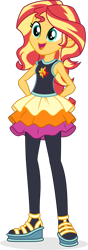 Size: 693x1976 | Tagged: safe, artist:punzil504, character:sunset shimmer, my little pony:equestria girls, alternate costumes, clothes swap, clothing, cutie mark on clothes, female, hands behind back, open mouth, simple background, solo, sunset shimmer day, transparent background