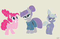 Size: 5100x3300 | Tagged: safe, artist:taurson, character:limestone pie, character:maud pie, character:pinkie pie, species:earth pony, species:pony, alternate hairstyle, cute, diapinkes, female, heart eyes, hnnng, limabetes, mare, maudabetes, pie sisters, siblings, simple background, sisters, smiling, trio, wingding eyes