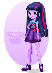 Size: 1600x2263 | Tagged: safe, artist:jucamovi1992, character:twilight sparkle, character:twilight sparkle (alicorn), species:alicorn, species:pony, my little pony:equestria girls, amulet, clothing, cute, female, headband, high heels, jewelry, necklace, open mouth, shoes, skirt, smiling, solo