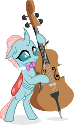 Size: 776x1314 | Tagged: safe, artist:punzil504, character:ocellus, species:changeling, species:reformed changeling, season 8, bow (instrument), bow tie, cello, female, musical instrument, simple background, smiling, solo, transparent background