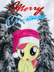 Size: 900x1201 | Tagged: safe, artist:kuren247, character:apple bloom, christmas, christmas tree, cute, holiday, snow, tree