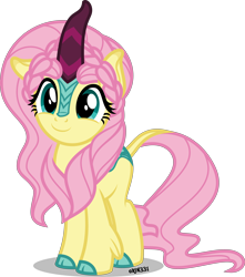 Size: 4000x4518 | Tagged: safe, artist:orin331, character:fluttershy, species:kirin, episode:sounds of silence, g4, my little pony: friendship is magic, absurd resolution, cloven hooves, colored hooves, cute, female, hnnng, kirin fluttershy, kirin-ified, leonine tail, looking at you, shyabetes, simple background, smiling, solo, species swap, transparent background