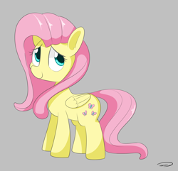Size: 3396x3271 | Tagged: safe, artist:taurson, character:fluttershy, species:pegasus, species:pony, cute, female, gray background, mare, simple background, smiling, solo