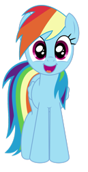 Size: 641x1245 | Tagged: safe, artist:kuren247, character:rainbow dash, species:pegasus, species:pony, cute, dashabetes, female, happy, show accurate, simple background, smiling, solo, transparent background, vector
