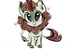 Size: 1024x768 | Tagged: safe, artist:oofycolorful, character:autumn blaze, species:kirin, awwtumn blaze, cute, female, heart, looking at you, simple background, solo, white background