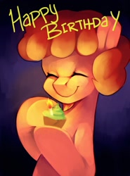 Size: 850x1146 | Tagged: dead source, safe, artist:dhui, character:pinkie pie, bubble berry, cupcake, facial hair, rule 63