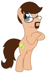 Size: 9000x14261 | Tagged: safe, artist:kuren247, oc, oc only, oc:kuren, species:earth pony, species:pony, 2019 community collab, derpibooru community collaboration, absurd resolution, bipedal, crossed arms, glasses, male, show accurate, simple background, solo, standing, transparent background, vector