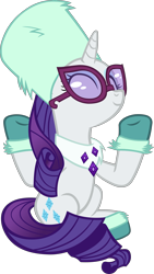 Size: 3083x5485 | Tagged: safe, artist:ironm17, character:rarity, species:pony, species:unicorn, episode:best gift ever, g4, my little pony: friendship is magic, boots, clothing, cute, eyes closed, female, glasses, mare, outfit, raribetes, scarf, shoes, simple background, sitting, smiling, solo, style, sunglasses, transparent background, vector, winter outfit