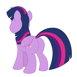 Size: 1200x1200 | Tagged: safe, artist:scobionicle99, character:twilight sparkle, character:twilight sparkle (alicorn), species:alicorn, species:pony, female, plot, rear view, simple background, solo, twibutt, white background