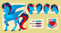 Size: 1000x539 | Tagged: safe, artist:probablyfakeblonde, oc, oc:andrew swiftwing, species:pony, reference sheet