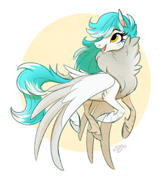 Size: 1000x1057 | Tagged: safe, artist:probablyfakeblonde, oc, oc only, species:pegasus, species:pony, chest fluff, female, fluffy, mare, simple background, solo, white background
