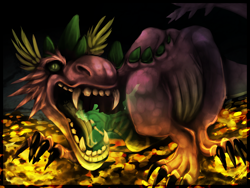 Size: 1600x1200 | Tagged: safe, artist:imalou, character:spike, species:dragon, male, older, open mouth, solo, treasure