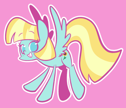 Size: 1280x1100 | Tagged: safe, artist:typhwosion, character:helia, species:pegasus, species:pony, cute, female, heliadorable, mare, no pupils, pink background, simple background, solo