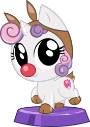 Size: 2436x3436 | Tagged: safe, artist:phucknuckl, character:sweetie belle, species:pony, animal costume, clothing, costume, cute, diasweetes, female, my little pocket ponies, pocket ponies, red nose, reindeer costume, simple background, sleigh bell sweetie belle, sleigh belle, solo, transparent background, vector