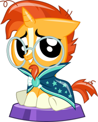 Size: 2645x3306 | Tagged: safe, artist:phucknuckl, part of a set, character:sunburst, species:pony, species:unicorn, cute, facial hair, glasses, goatee, high res, male, my little pocket ponies, simple background, socks (coat marking), solo, sunbetes, transparent background