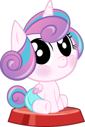 Size: 2272x3393 | Tagged: safe, artist:phucknuckl, part of a set, character:princess flurry heart, species:alicorn, species:pony, blushing, cute, face of mercy, female, flurrybetes, looking at you, my little pocket ponies, simple background, smiling, solo, transparent background, underhoof, vector