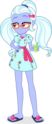 Size: 3128x7413 | Tagged: safe, artist:punzil504, character:sugarcoat, equestria girls:spring breakdown, g4, my little pony: equestria girls, my little pony:equestria girls, spoiler:eqg series (season 2), absurd resolution, beverage, clothing, cute, dress, drink, feet, female, flip-flops, glass, glasses, legs, pigtails, sandals, simple background, smiling, solo, straw, sugarcute, transparent background, twintails, vector