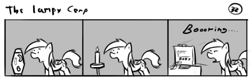 Size: 802x253 | Tagged: safe, artist:tetrapony, character:derpy hooves, species:pegasus, species:pony, comic:the daily derp, candle, comic, female, lava lamp, mare