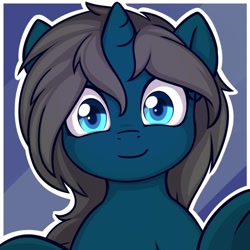 Size: 1000x1000 | Tagged: safe, artist:theparagon, oc, oc only, oc:blue moon, species:pony, species:unicorn, cute, female, filly, looking at you, selfie, simple background, smiling, smiling at you, solo
