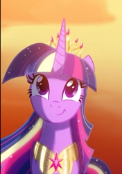 Size: 611x869 | Tagged: safe, artist:light262, character:twilight sparkle, character:twilight sparkle (alicorn), species:alicorn, species:pony, comic:timey wimey, comic, cropped, crown, cute, element of magic, female, jewelry, mare, older, older twilight, rainbow power, regalia, smiling, solo, ultimate twilight