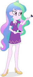 Size: 659x1520 | Tagged: safe, artist:punzil504, character:princess celestia, character:principal celestia, g4, my little pony: equestria girls, my little pony:equestria girls, clothing, dessert, dress, female, food, fork, high heels, plate, shoes, simple background, slice of cake, smiling, solo, transparent background, younger