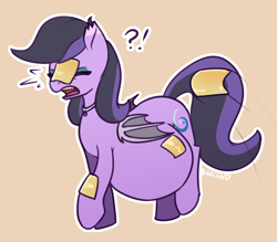 Size: 1536x1345 | Tagged: safe, artist:askbumpywish, oc, oc:spira fang, species:bat pony, species:pony, bat pony oc, cheese, cheese challenge, food, huge belly, pregnant, solo, surprised