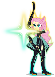 Size: 3575x5000 | Tagged: safe, artist:orin331, character:fluttershy, my little pony:equestria girls, archer, archer of red, atalanta, bow (weapon), clothing, fate/apocrypha, fate/grand order, female, serious, serious face, solo, tauropolos