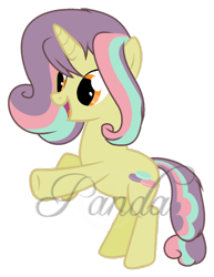 Size: 574x745 | Tagged: safe, artist:ipandacakes, artist:scraftyy, base used, oc, oc only, oc:taffy strings, parent:bon bon, parent:lyra heartstrings, parents:lyrabon, species:pony, species:unicorn, female, horn, magical lesbian spawn, offspring, rearing, simple background, smiling, solo, transparent background, unicorn oc, watermark