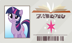 Size: 2600x1538 | Tagged: safe, artist:glancojusticar, artist:phucknuckl, edit, character:twilight sparkle, character:twilight sparkle (unicorn), species:pony, species:unicorn, episode:the point of no return, g4, my little pony: friendship is magic, cutie mark, female, library card, solo, written equestrian