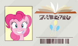 Size: 2600x1538 | Tagged: safe, artist:phucknuckl, character:pinkie pie, episode:the point of no return, g4, my little pony: friendship is magic, food, frosting, inkscape, library card, sprinkles, vector