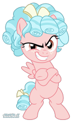 Size: 9000x13981 | Tagged: safe, artist:kuren247, character:cozy glow, species:pegasus, species:pony, bipedal, cozy glow is best facemaker, cozybetes, crossed arms, cute, dreamworks face, evil grin, female, filly, freckles, grin, mare, show accurate, simple background, smiling, smug smile, solo, transparent background, vector